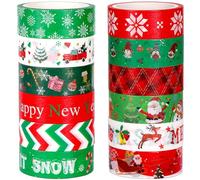 Washi Tape Ruban Adhésif Décoratif de Noël, 12 Rouleaux de Ruban Adhésif Washi de NoëL Scotch Scrapbooking Décoratifs Papier Tape pour Bricolage Artisanat Décoration de Noël Festivals