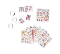 Washi Tape Set DIY Decorative Stickers Repeatedly Paste Leave No Marks High Viscosity Adhesive for Scrapbooking Gift Wrapping Envelope Sealing 10 Rolls 10 Stickers 3 Meters Each (83199-dessert shop)