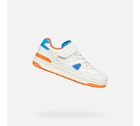 Geox J Washiba Boy A Basket, Blanc/Orange, 29 EU