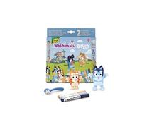 Crayola Washimals Peluches à colorier Bluey – Lot de 2 avec 3 feutres lavables et brosse
