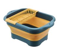Washing Basin, Washer Sink, 11.81x16.54x7.87x11.02x7.09 Inches, Versatile Portable with Drain Plug Multiuse, Kitchen Utensil for Bowls, Vegetables, Fruit, Fishing, Garden and Picnic