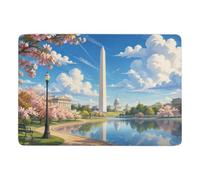 Washington D.C. Monument and Capitol Tapis à Poils Courts 150 x 100 cm | Tapis imprimé de chambre : met clairement en valeur le motif choisi; avec surface douce; pour chambre d'amis et coin lecture