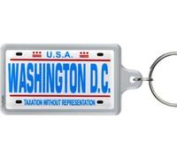 Washington D.C. Plaque de licence acrylique rectangulaire souvenir porte-clés 2,25" x 1,25 cm