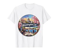 Washington DC, Capital Monument, États-Unis, Drapeau, T-Shirt Graphique avec Valeur, Homme, Blanc, M