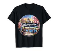 Washington DC, Capital Monument, États-Unis, Drapeau, T-Shirt Graphique avec Valeur, Homme, Noir, S