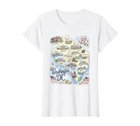 Washington DC, Capitale, Maison Blanche, États-Unis, Potomac River T-Shirt Graphique avec Valeur, Femme, Blanc, XS