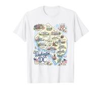 Washington DC, Capitale, Maison Blanche, États-Unis, Potomac River T-Shirt Graphique avec Valeur, Homme, Blanc, M