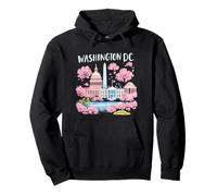 Washington DC Cherry Blossoms Landmark Art Souvenir Voyage Sweat à Capuche