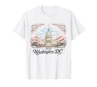 Washington DC Cherry Blossoms Landmark Art Souvenir Voyage T-Shirt