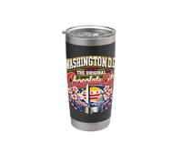 Washington DC Chocolate City Cherry Blossoms Retro Capital Gobelet isotherme en acier inoxydable double paroi