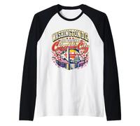 Washington DC Chocolate City Cherry Blossoms Retro Capital Manche Raglan