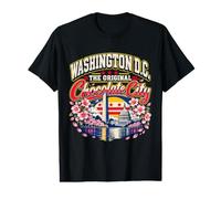 Washington DC Chocolate City Cherry Blossoms Retro Capital T-Shirt Graphique avec Valeur