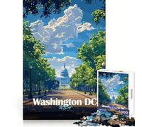 Washington DC, États-Unis, Capitole Puzzle de 1000 pièces pour Adolescents Développe la logique Évasion reposante Bords Nets Cadeau de Noël Chaleureux (38x26cm)