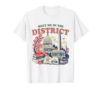 Washington DC Landmarks Cherry Blossoms Histoire Voyage T-Shirt Graphique avec Valeur