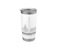 Washington DC Lincoln Memorial, art historique du Capitole des États-Unis Gobelet isotherme en acier inoxydable double paroi