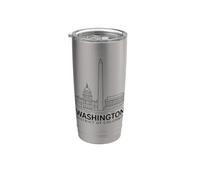 Washington DC Lincoln Memorial, art historique du Capitole des États-Unis Gobelet isotherme en acier inoxydable double paroi