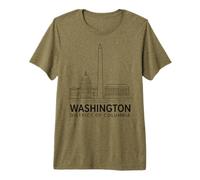 Washington DC Lincoln Memorial, Art Historique du Capitole des États-Unis T-Shirt Haut de Gamme