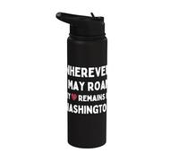 Washington Où que j'aille, mon cœur reste à Washington Stainless Steel Insulated Water Bottle