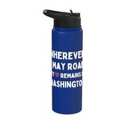 Washington Où que j'aille, mon cœur reste à Washington Stainless Steel Insulated Water Bottle