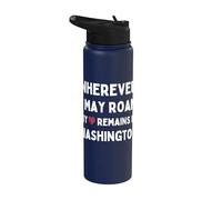 Washington Où que j'aille, mon cœur reste à Washington Stainless Steel Insulated Water Bottle