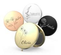 WASHNN Miroir Personnalisable de Poche, Mini Miroir Double Face Compact Et Portable, Indispensable Et Un pour Un Mariage, NoëL ou La Saint-Valentin, pour Vos Amis ou Vos Meilleurs Amis.