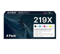 Washope 219X Toner avec Puce Compatible pour HP 219A 219X pour Color LaserJet Pro MFP 3302FDW 3302SDW 3302FDN 3302FDNG 3302FDWG 3302SDWG 3202DN W2190A (avec Puce, Noir Cyan Jaune Magenta 4 Pack)
