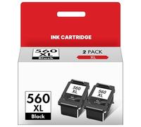 Washope 560XL PG 560XL Noir Compatible pour Canon Cartouche 560 561 Compatible pour Canon 560 XL pour Canon Pixma TS5350 TS7450a TS5350a TS5300 TS5350i TS5351 TS7450 TS5351a (Noir, 2-Pack)