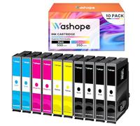 Washope Cartouche Compatible pour Epson XP 2200 pour Expression Home XP-2200 XP-2205 XP-3200 XP-4200 Workforce WF-2910DW/2930DWF (10 Pack)