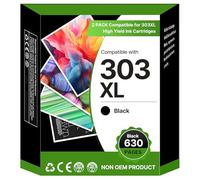 Washope Encre 303 303XL Remplacement Cartouche pour HP 303 303 XL Noir pour HP Envy Photo 6230 7134 6232 6220 7830 6234 7130 7855 7864 (1 Noir)