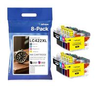 Washope LC422XL LC422 Lot de 8 Cartouches compatibles avec Brother LC422XL LC422 pour Brother MFC-J5740DW MFC-J5345DW MFC-J5340DW MFC-J6540DW MFC-J6940DW