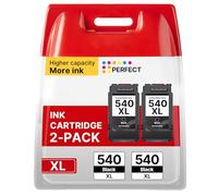 Washope PG-540XL 540XL Cartouche d'encre Remanufactured pour Canon 540 et 541 XL PG-540 pour Pixma MG3650 MG4250 MG3500 MG3600 MG3100 MG3150 MG3200 MG3250 MG3550 (Noir, 2-Pack)