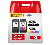 Washope PG-545XL CL-546XL Cartouche d'encre Remplacement pour Canon 545 546 Cartouche pour Canon Pixma MX495 TS3150 TS3350 TS3151 TS3450 MG2550S MG2555S MG3050 MG2950 MG3051 (1 Noir, 1 Couleur)