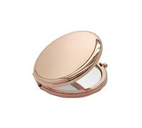 Washranp 1 miroir de maquillage portable en métal de couleur unie, coque ronde double face, miroir de poche pop-up, accessoires de beauté or rose