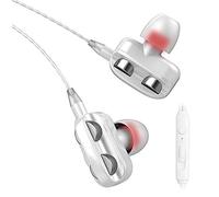 Washranp Écouteurs A4 écouteurs Son Clair Design Ergonomique dans L'oreille Double Bobine Mobile écouteurs Sport Filaires Intra-Auriculaires Blanc