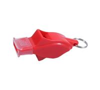Washranp Sifflet d'arbitre anti-perte en forme de dauphin avec lanière et dragonne - Boîte de rangement - Son puissant - Portable - Entraînement en plein air - Survie, football, basket-ball - Rouge