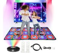 washrobots Tapis de Danse pour Enfants Tapis de Danse électronique avec Lumières LED Tapis de Danse pour Adultes Tapis de Danse Interactif pour TV avec Caméra HD Jeux de Danse en Famille