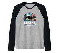 Wasilla Alaska Aurora Borealis Souvenir d'orignal Manche Raglan