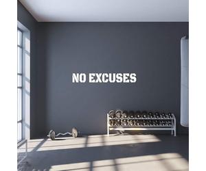 Wasise Art mural de salle de sport, décoration pour salles de sport à domicile, affiches de lettres « NO Excuses »