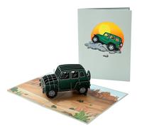 Wasise Carte d'anniversaire 3D pour voiture - Carte d'anniversaire pop-up 3D pour voiture tout-terrain, carte d'anniversaire sur le thème de l'aventure, cadeau de voiture avec enveloppe pour lui