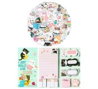 Wasise Lot de 490 notes adhésives en forme de chat - Lot de 490 notes adhésives en forme de chat, adorables 440 notes adhésives en forme de chat et 50 autocollants mignons en forme de chaton