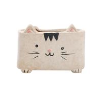 Wasise Porte-éponge - Porte-éponge d'évier en forme de chat en céramique pour éviers de cuisine, porte-éponges d'évier de cuisine mignons pour savon, accessoires d'évier en céramique pour salle de