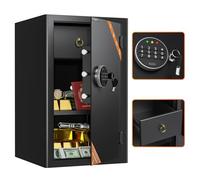 WASJOYE 88.8L Grand Coffre Fort de Documents avec Tiroirs, Coffre-Fort de Sécurité avec Serrure de Clavier Numérique, Safe pour le Bureau à Domicile, Hôtel, Monnaie, Bijoux, Rangement de Passeport
