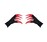 Waslary Alastor Gants unisexe Anime Cosplay Costume Accessoires Monster Gants avec griffes amovibles Accessoires Halloween, rouge, taille unique