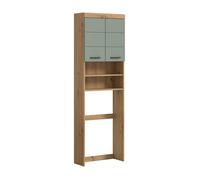 Wasmachinekast Scout Xonox - Sage Green & Artisan Oak - 63x191x24 cm