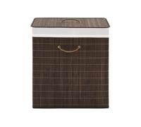 Panier à Linge avec Une Seule Section Bambou Blanc 83L Corbeille Maison vidaXL