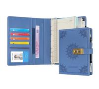 WASON A5 Carnets et journaux avec verrou reliure de notes ligné de planification portfolio et bloc-notes rechargeable stylo organisateur à pince pour entreprise école voyage (Bleu clair)