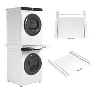 Wasophoogte® Kit de Superposition Lave-Linge Sèche-Linge - Kit de Superposition Machine à Laver Universel XL - Cadre Intermédiaire Compatible avec Tous les Appareils, Blanc, Durable et Gain de Place
