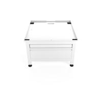 Wasophoogte® Meuble Machine à Laver - Support Machine à Laver Universel avec Tiroir et Étendoir - Couleur : Blanc - Hauteur : 42 cm - Fournis avec Supports Muraux - Dimensions : 65x60,5 cm
