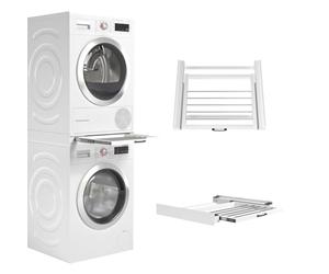 Wasophoogte RMBO Sèche-linge de machine à laver - Kit d'empilage pour laveuse sécheuse - Cadre intermédiaire - Convient à tout type - Blanc