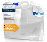 WASSERFELD ® Bidon d'eau pliable de 20 l avec robinet doseur anti-fuite et anse de transport - Bidon d'eau potable robuste avec rabat de fermeture - Réservoir d'eau anti-fuite